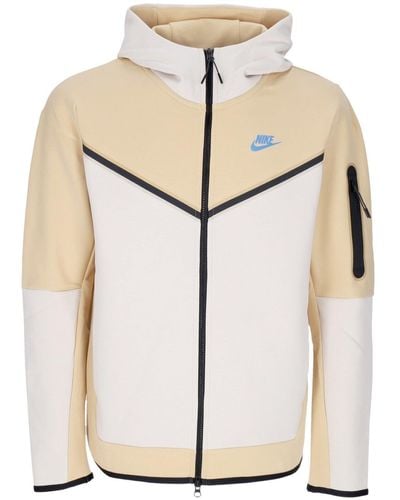 Nike Lightweight Hooded Sweatshirt Zip Sportswear Tech Fleece Full-Zip Hoodie Sesame/Lt Orewood Brn/Lt Photo - Natural