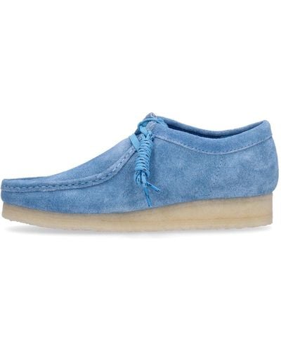 Clarks Chaussure De Style De Vie Wallabee Bleu Vif Pour Hommes