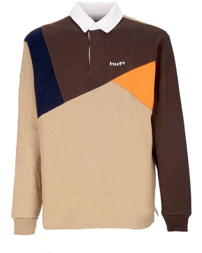 Huf 'Long Sleeve Polo Mixed Up L/Knit Polo - Brown