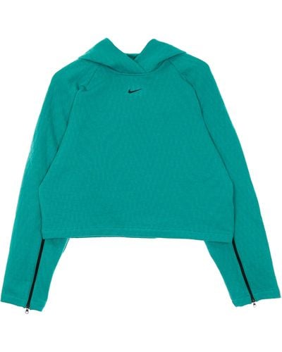 Nike Leichter Damen-Hoodie W Sportswear Tech Pack Hoodie All Over Jacquard Neptungrun/Schwarz - Grün