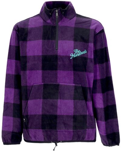 The Hundreds High Neck Sweatshirt Buffalo Mock Neck Pullover - Purple