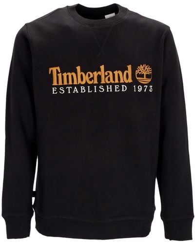 Timberland Herren-Sweatshirt Mit Rundhalsausschnitt L/Est 1973 Crewneck Schwarz - Blau