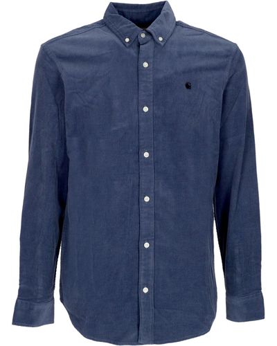 Carhartt 'Long Sleeve Shirt L/Madison Fine Cord Shirt Hudson - Blue
