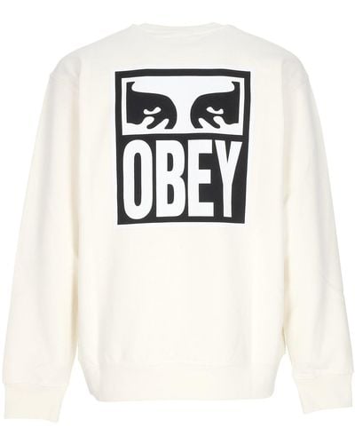 Obey Eyes Icon 2 Crew Premium French Terry Lightweight Crewneck Sweatshirt - White