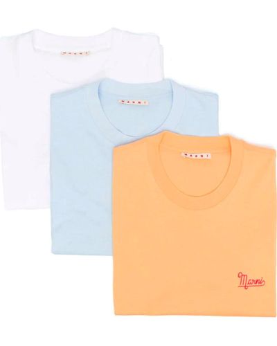 Marni Mehrfarbiges T-Shirt Und Polohemd - Orange
