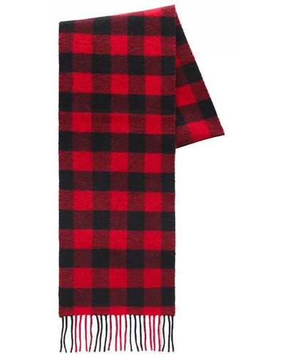 Woolrich Buffalo Check Red Black Scarf