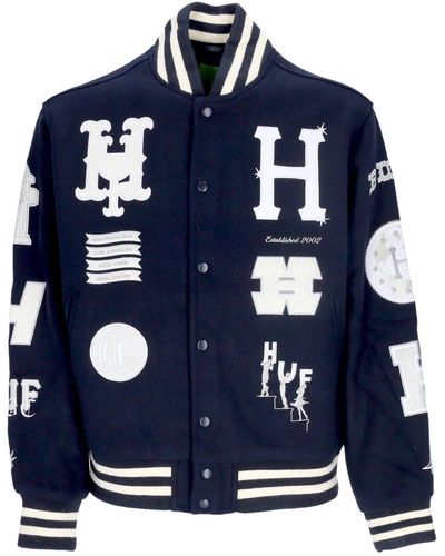 Huf 20 Year Classic H Varsity Jacket 'College Jacket - Blue