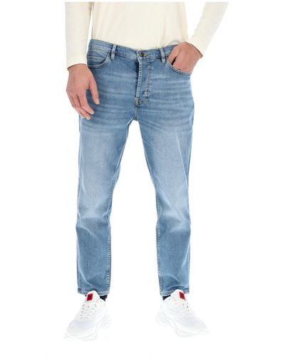 HUGO Turkis/Aqua Leicht Gewaschene Jeans - Blau