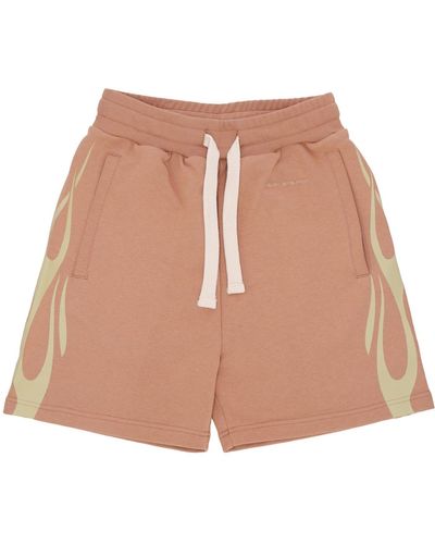Vision Of Super Short Tracksuit Pants Flames Shorts Terracotta/Off - Brown