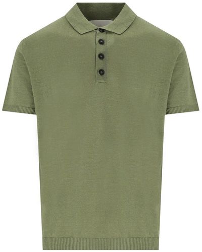 Amaranto Amaránto Military Linen Polo Shirt - Green