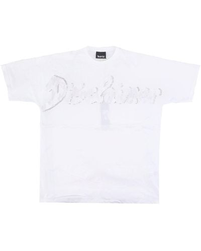 DISCLAIMER W Logo Over Tee T-Shirt - White