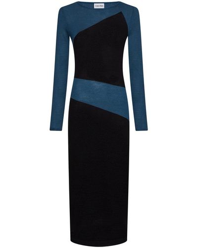 Calvin Klein Nero Wool Dress - Blue
