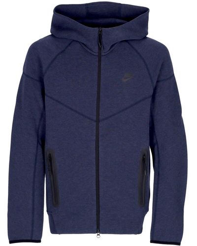 Nike Lightweight Hooded Zip Sweatshirt Tech Fleece Full-Zip Windrunner Hoodie Obsidian Heather - Blue