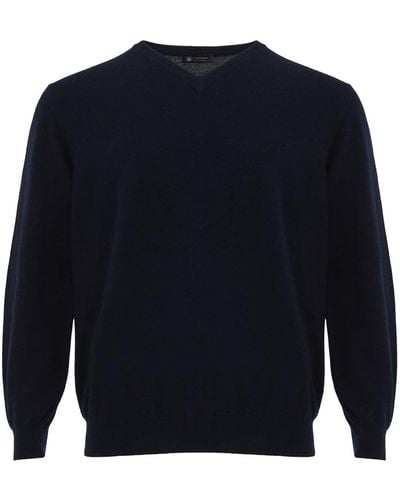 Colombo Kid Cashmere V-Neck Sweater - Blue