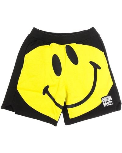 Market Short Sweatpants Tracksuit Big Smiley Sweatshorts - Yellow