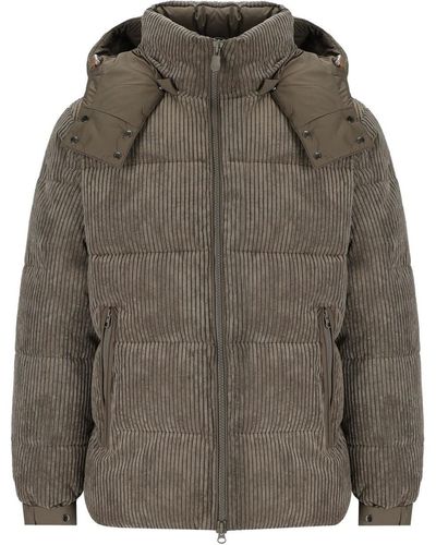 Save The Duck Albus Mud Gray Hooded Padded Jacket