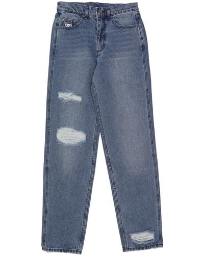 Karlkani Jeans Baggy Five Pocket Heavy Distressed Denim Pant - Blue