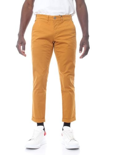 Jeckerson Jkupa046Nk425Pxs22 Slim-Jeans Mit Umgeschlagenem Saum, Funf Taschen Und Seitlichem-Logo - Mehrfarbig
