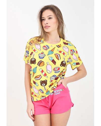 Moschino Gelbes T-Shirt Und Poloshirt Von - Pink
