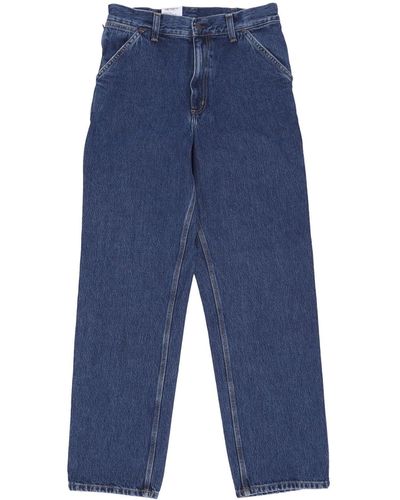 Carhartt Herren Jeans Single Knee Hose Stone Washed - Blau