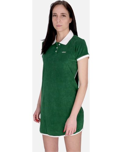 Obey W Clare Polo Dress Abundant - Green
