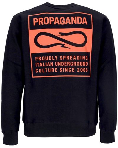 Propaganda Sweat-Shirt Homme Label Crewneck Noir - Bleu