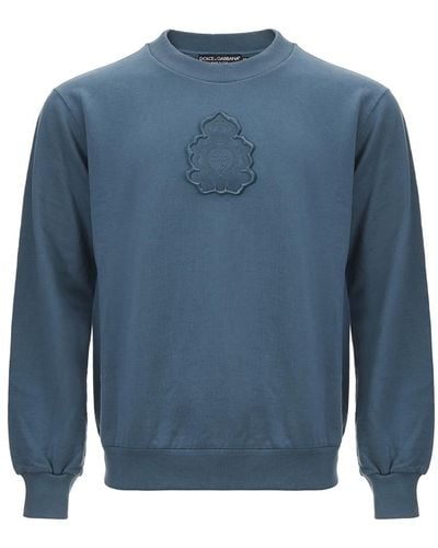 Dolce & Gabbana Petroleum Sweatshirt Mit Rundhalsausschnitt - Blau