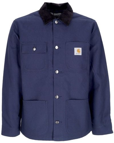 Carhartt Michigan Coat Blau/Schwarze Starre Arbeitsjacke Fur Herren