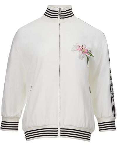 Dolce & Gabbana Sweatshirt Mit Stickerei Und Reibverschluss - Weiß