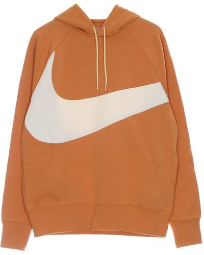 Nike 'Lightweight Hooded Sweatshirt Swoosh Tech Fleece Pullover Hoodie - Brown