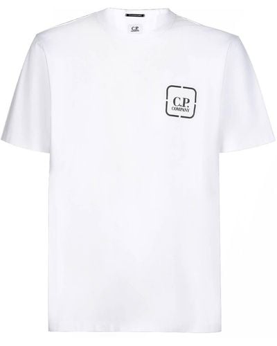 C.P. Company The Metropolis Series Badge Reverse Graphic White T-shirt