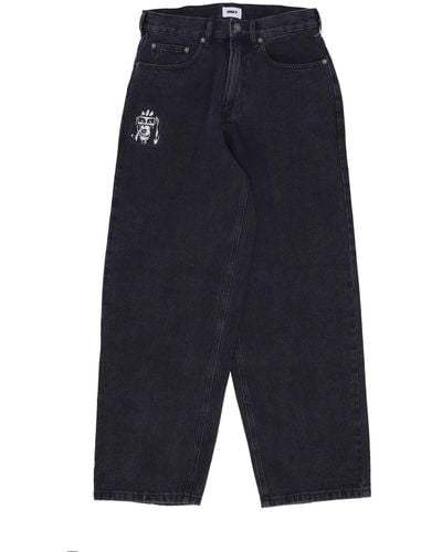 Obey Bigwig Kingpin Baggy Denim Pant Faded Jeans - Blue