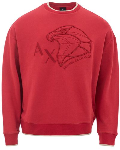 Armani Exchange Sweatshirt Aus Roter Bio-Baumwolle