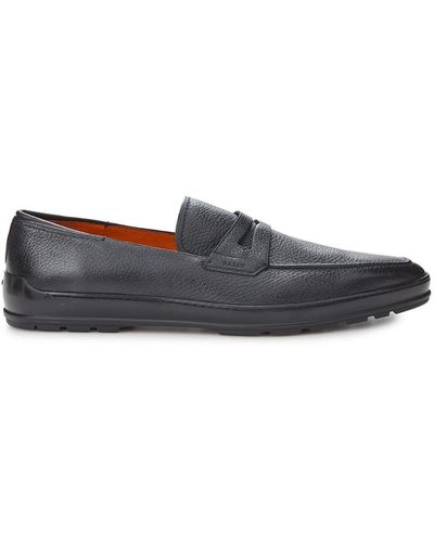 Bally 'S Relon Hammered Leather Loafer - Gray