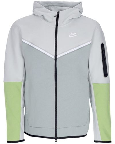 Nike Lightweight Hooded Sweatshirt With Zip Sportswear Tech Fleece Hoodie Light/Dusty Sage - Blue