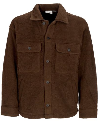 Obey Padded Shirt Thompson Shirt Jacket Java - Brown