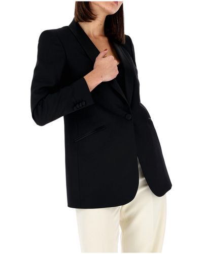 Brian Dales Agnese/R-Jk4802 Double-Breasted Jacket With Fabric Lapels For - Black