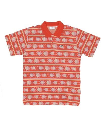 Obey 'Short Sleeve Polo Bugs Jacquard Polo - Red