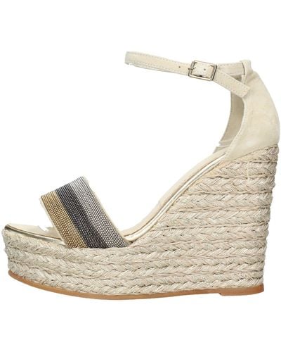 Espadrilles With Heel Multicolor - Natural