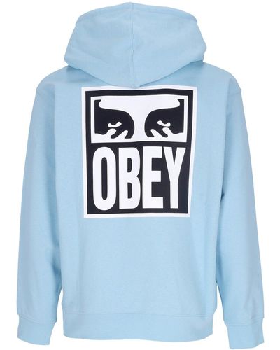 Obey Eyes Icon 2 Premium French Terry Hooded Herren Leichtes Kapuzen-Sweatshirt Po Himmelblau