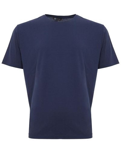 Colombo Mixed Silk T-Shirt - Blue