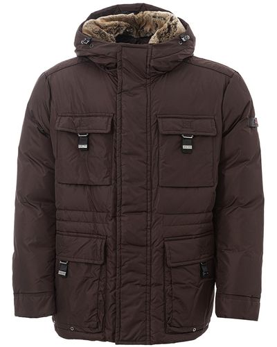 Peuterey Padded Jacket With Lapin Collar - Brown