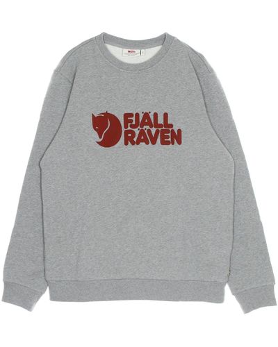 Fjallraven Herren-Sweatshirt Mit Rundhalsausschnitt Und Logo-Pullover - Grau