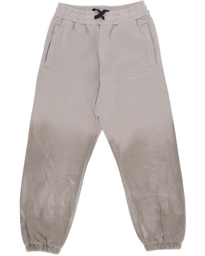 Vision Of Super 'Fleece Tracksuit Pants Corrosive Flames Pants - Gray