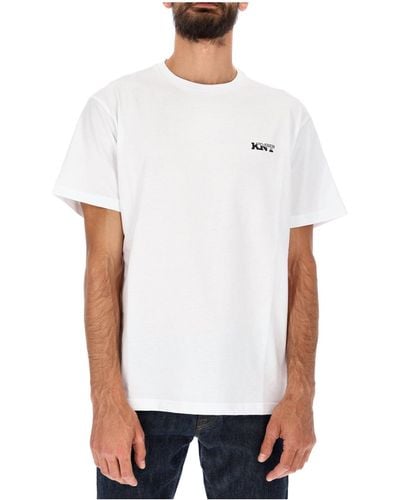 Kiton T-Shirt Bottom Logo Weib - Weiß