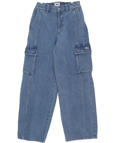 Obey Jeans Search Cargo Denim Pant Light - Blue