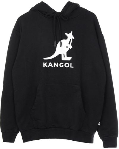 Kangol Alden Herren-Sweatshirt Mit Kapuze, Leicht, Schwarz/Offwhite
