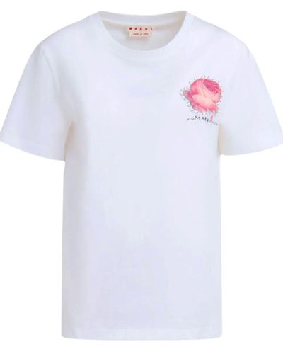 Marni Weibes T-Shirt Und Poloshirt Von - Weiß