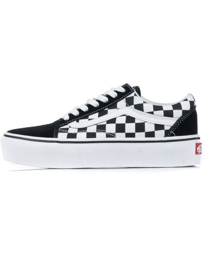 Vans Old Skool Platform Low Shoe (Checkerboard) Checkerboard//True - White