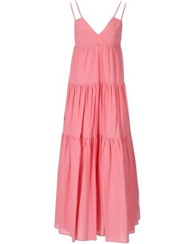WEILI ZHENG Long Linen Dress - Pink